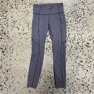 Lululemon gray/black printed wonder train leggings size 4